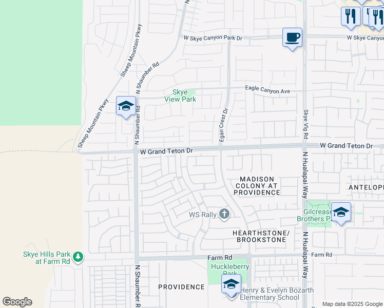 map of restaurants, bars, coffee shops, grocery stores, and more near 10456 White Princess Avenue in Las Vegas