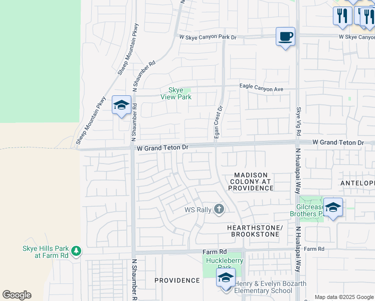 map of restaurants, bars, coffee shops, grocery stores, and more near 10456 White Princess Avenue in Las Vegas