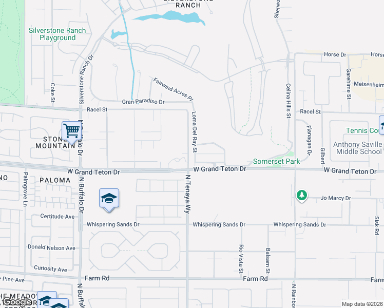 map of restaurants, bars, coffee shops, grocery stores, and more near 8029 Loma Del Ray Street in Las Vegas