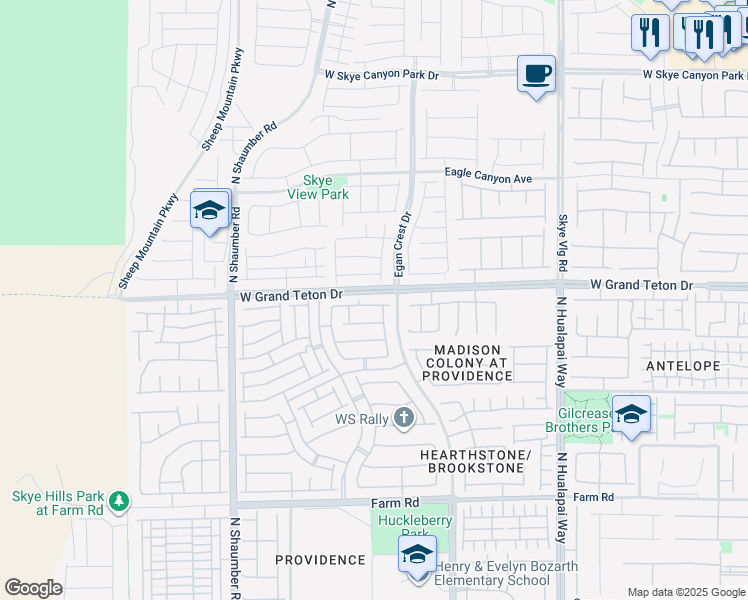 map of restaurants, bars, coffee shops, grocery stores, and more near 10422 White Princess Avenue in Las Vegas