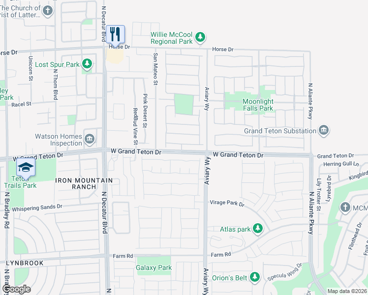 map of restaurants, bars, coffee shops, grocery stores, and more near 4337 Oasis Valley Avenue in North Las Vegas