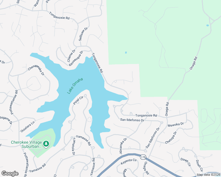 map of restaurants, bars, coffee shops, grocery stores, and more near 63 Tonganoxie Road in Cherokee Village