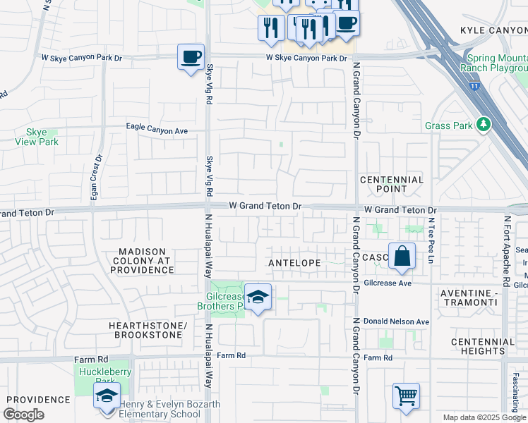 map of restaurants, bars, coffee shops, grocery stores, and more near 9932 Twilight Walk Avenue in Las Vegas