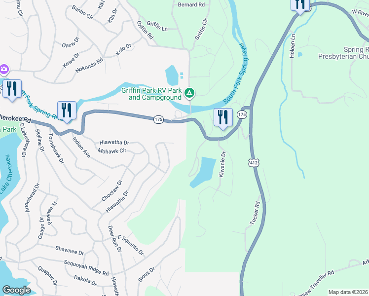 map of restaurants, bars, coffee shops, grocery stores, and more near 93 Lake Kiwanie Circle in Hardy