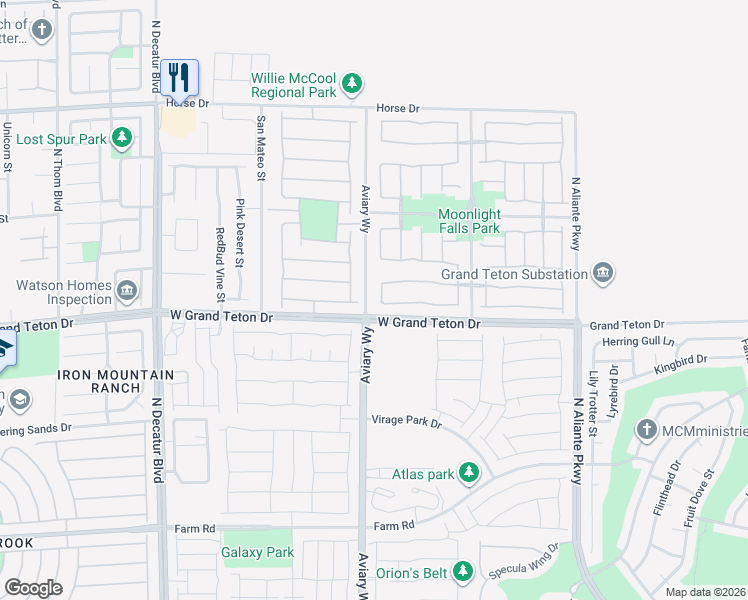 map of restaurants, bars, coffee shops, grocery stores, and more near 8053 Ken Smith Falls Street in North Las Vegas
