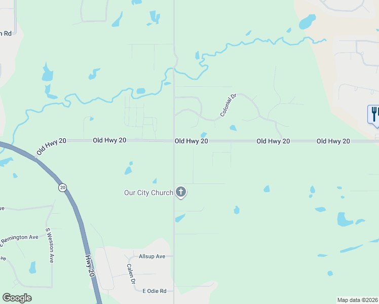 map of restaurants, bars, coffee shops, grocery stores, and more near 21095 South Shiloh Road in Claremore
