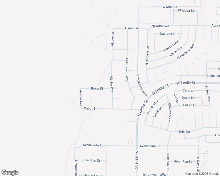map of restaurants, bars, coffee shops, grocery stores, and more near 2220 Baker Place in Pahrump