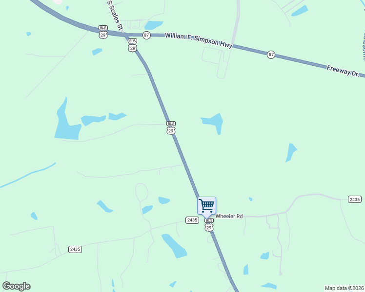 map of restaurants, bars, coffee shops, grocery stores, and more near 1919 U.S. 29 Business in Reidsville