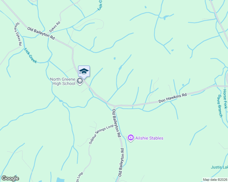 map of restaurants, bars, coffee shops, grocery stores, and more near 4470 Old Baileyton Road in Greeneville