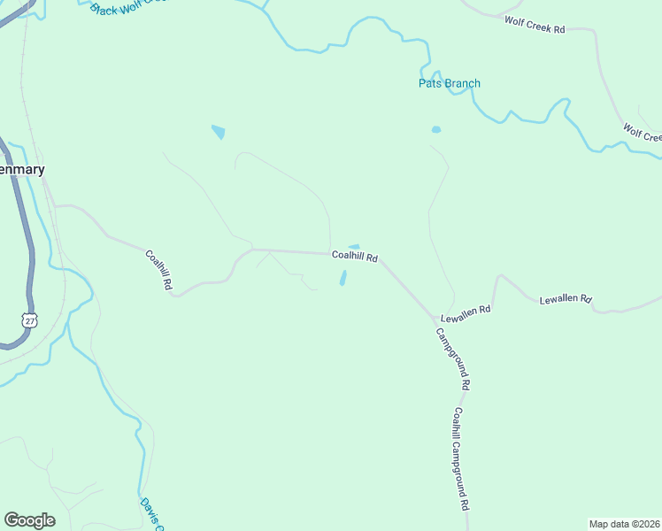 map of restaurants, bars, coffee shops, grocery stores, and more near 1354 Coalhill Road in Sunbright