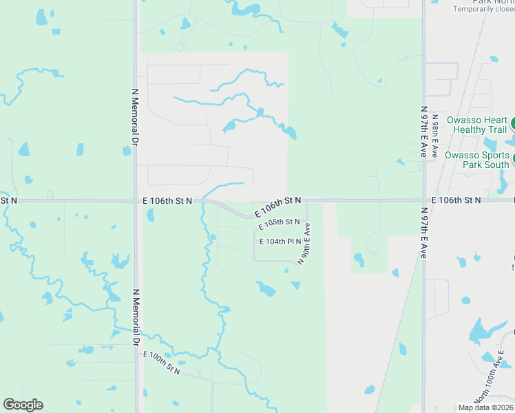 map of restaurants, bars, coffee shops, grocery stores, and more near 8797 East 106th Street North in Owasso