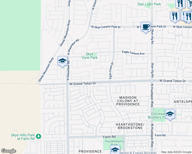 map of restaurants, bars, coffee shops, grocery stores, and more near 10484 Skye Night Avenue in Las Vegas