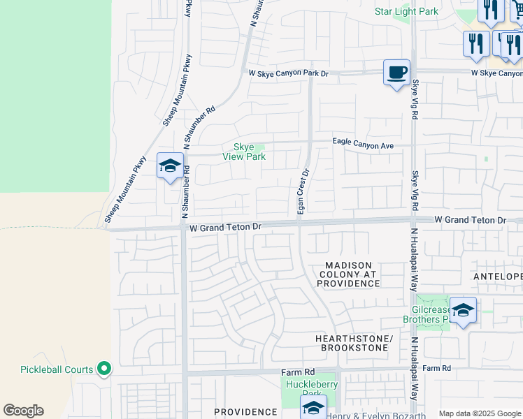 map of restaurants, bars, coffee shops, grocery stores, and more near 10484 Skye Night Avenue in Las Vegas