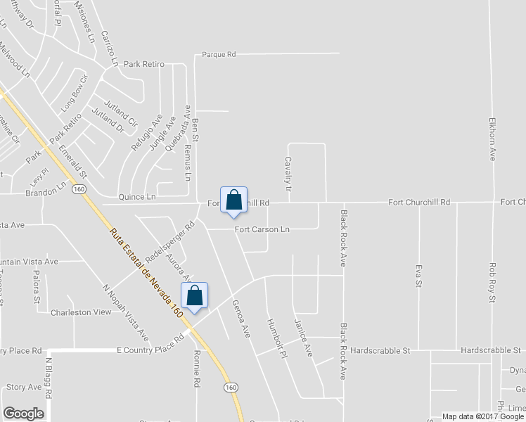 map of restaurants, bars, coffee shops, grocery stores, and more near 741 Fort Churchill Road in Pahrump
