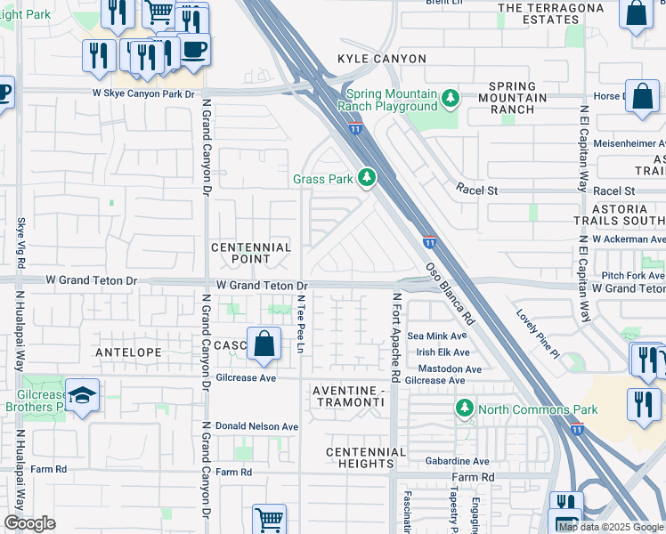 map of restaurants, bars, coffee shops, grocery stores, and more near 8113 Fleeting Twilight Place in Las Vegas
