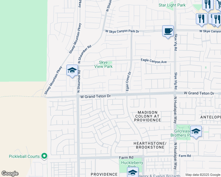 map of restaurants, bars, coffee shops, grocery stores, and more near 10484 Skye Night Avenue in Las Vegas