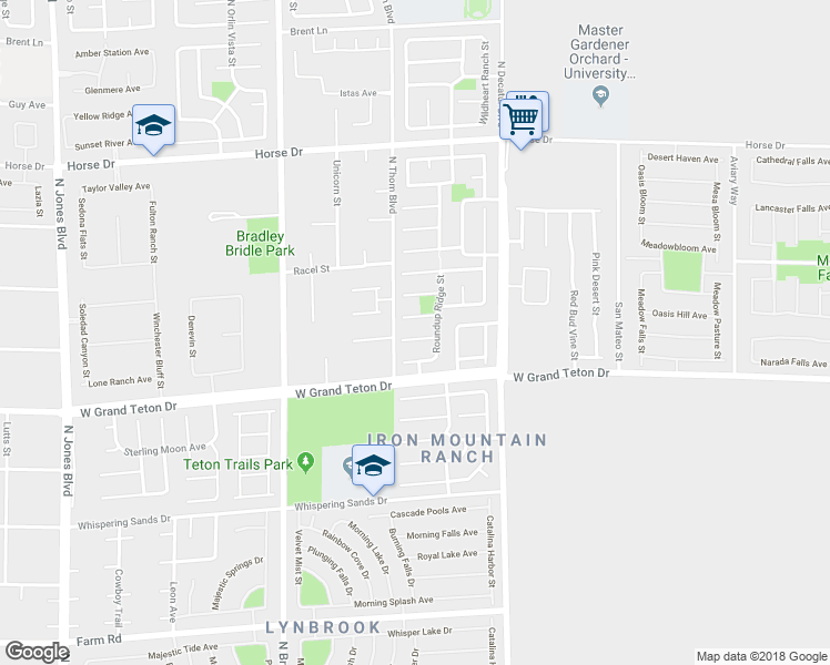 map of restaurants, bars, coffee shops, grocery stores, and more near 5020 Ropers Rock Court in Las Vegas