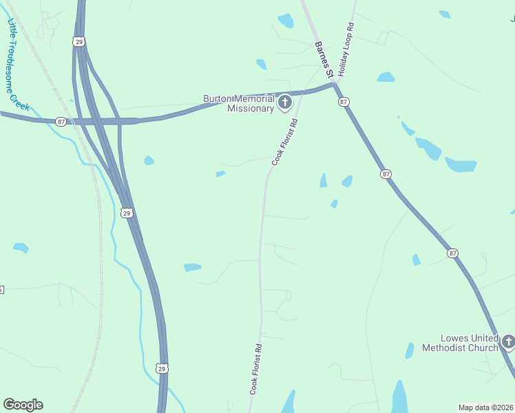 map of restaurants, bars, coffee shops, grocery stores, and more near 380 Cook Florist Road in Reidsville