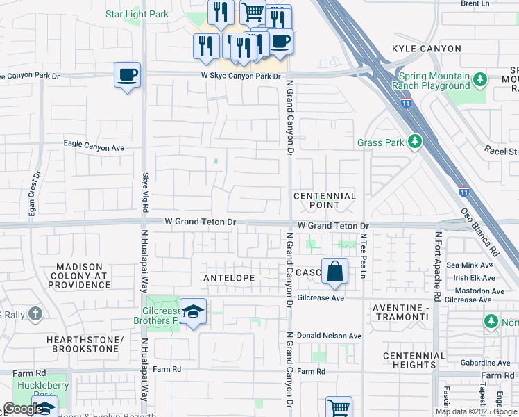 map of restaurants, bars, coffee shops, grocery stores, and more near 9668 Canyon Landing Avenue in Las Vegas
