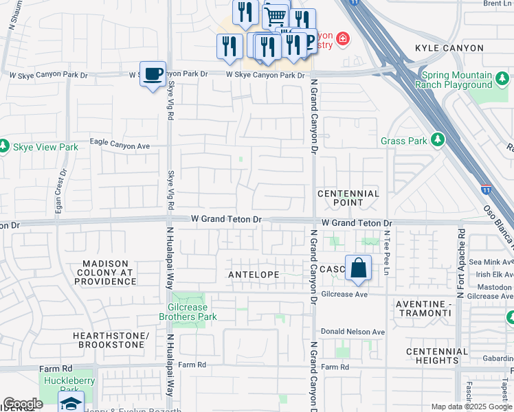 map of restaurants, bars, coffee shops, grocery stores, and more near 9756 Canyon Landing Avenue in Las Vegas