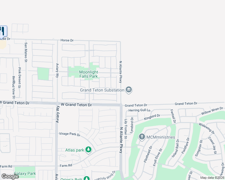 map of restaurants, bars, coffee shops, grocery stores, and more near 3813 Bracebridge Falls Avenue in North Las Vegas