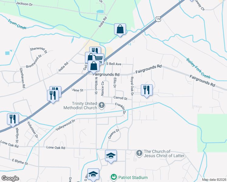 map of restaurants, bars, coffee shops, grocery stores, and more near 214 Ellis Dr in Paris
