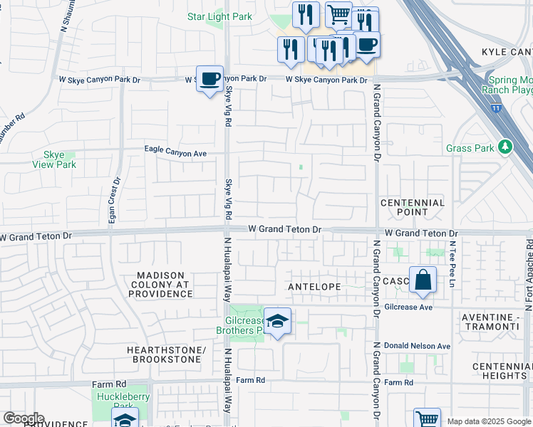 map of restaurants, bars, coffee shops, grocery stores, and more near 9974 Desert Bighorn Court in Las Vegas
