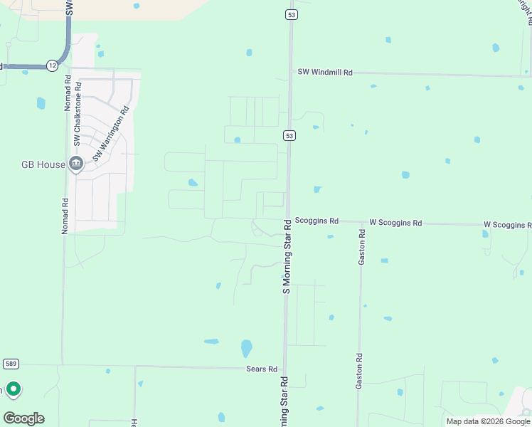 map of restaurants, bars, coffee shops, grocery stores, and more near 8961-9199 South Morning Star Road in Bentonville
