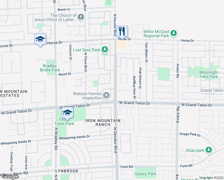map of restaurants, bars, coffee shops, grocery stores, and more near 8048 Carr Valley Street in Las Vegas