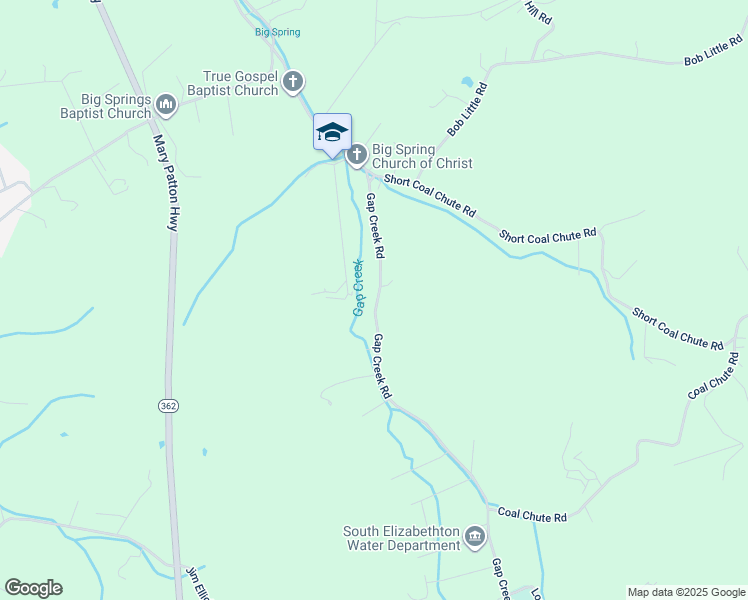 map of restaurants, bars, coffee shops, grocery stores, and more near 1266 Gap Creek Road in Elizabethton