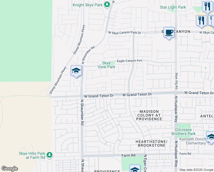 map of restaurants, bars, coffee shops, grocery stores, and more near 10582 Sariah Skye Avenue in Las Vegas