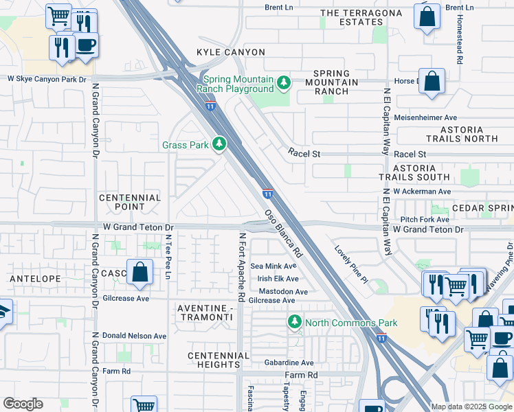 map of restaurants, bars, coffee shops, grocery stores, and more near 8088 Smoking Jacket Place in Las Vegas