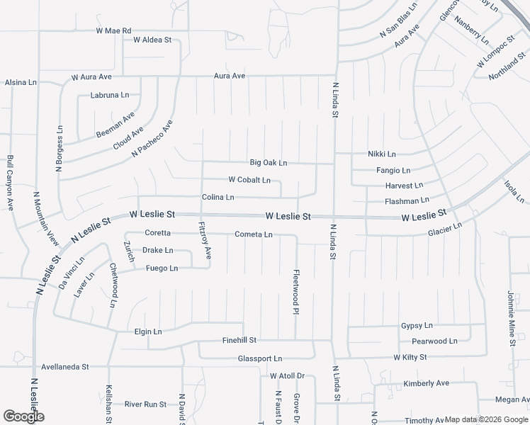 map of restaurants, bars, coffee shops, grocery stores, and more near 1240 West Leslie Street in Pahrump