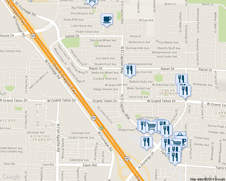 map of restaurants, bars, coffee shops, grocery stores, and more near 8852 Sparkling Creek Avenue in Las Vegas