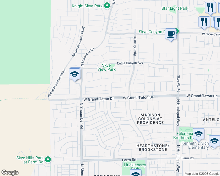 map of restaurants, bars, coffee shops, grocery stores, and more near 10484 Skye Night Avenue in Las Vegas