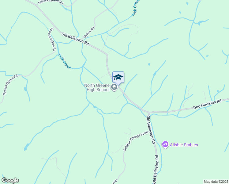 map of restaurants, bars, coffee shops, grocery stores, and more near 4675 Old Baileyton Road in Greeneville