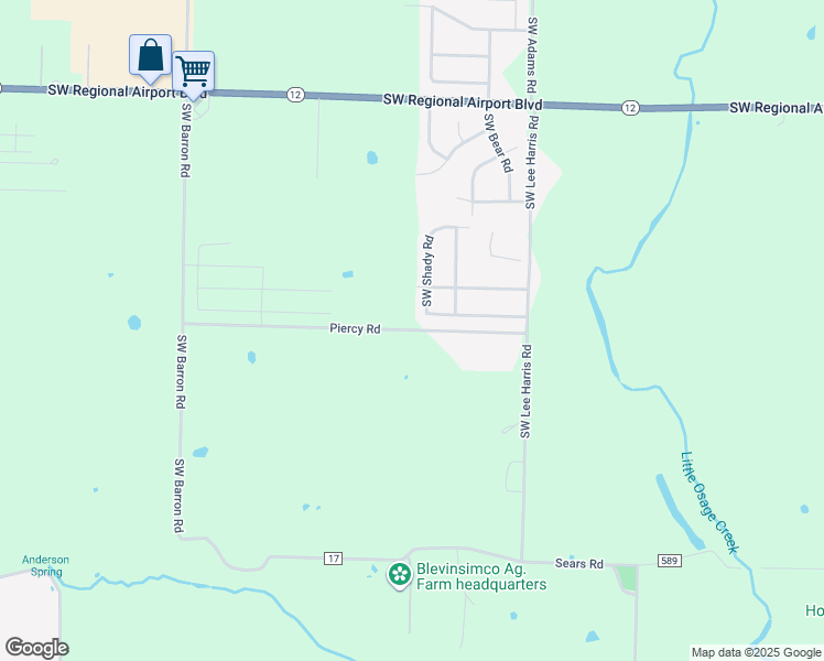 map of restaurants, bars, coffee shops, grocery stores, and more near 11483 Piercy Road in Bentonville
