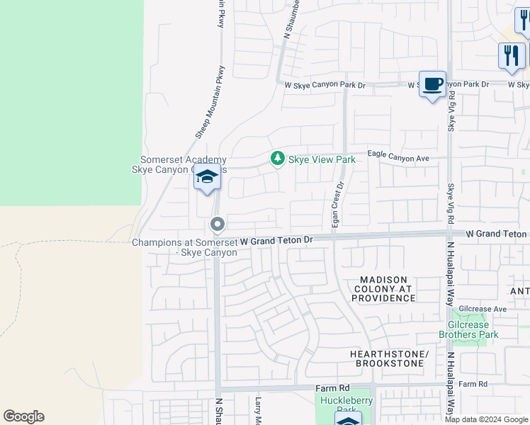 map of restaurants, bars, coffee shops, grocery stores, and more near 10582 Sariah Skye Avenue in Las Vegas