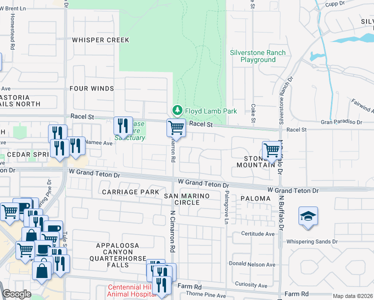 map of restaurants, bars, coffee shops, grocery stores, and more near 7927 Villa Salsa Avenue in Las Vegas