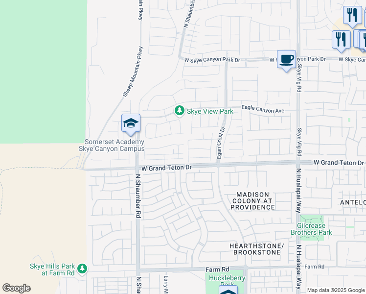map of restaurants, bars, coffee shops, grocery stores, and more near 8034 Mercury Skye Street in Las Vegas