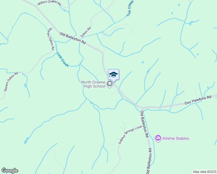 map of restaurants, bars, coffee shops, grocery stores, and more near 4675 Old Baileyton Road in Greeneville