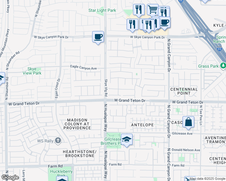 map of restaurants, bars, coffee shops, grocery stores, and more near 10025 Rams Leap Avenue in Las Vegas