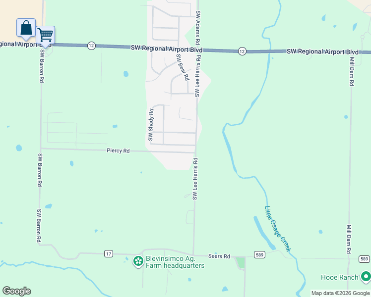 map of restaurants, bars, coffee shops, grocery stores, and more near 6107 Southwest Meadow Well Avenue in Bentonville