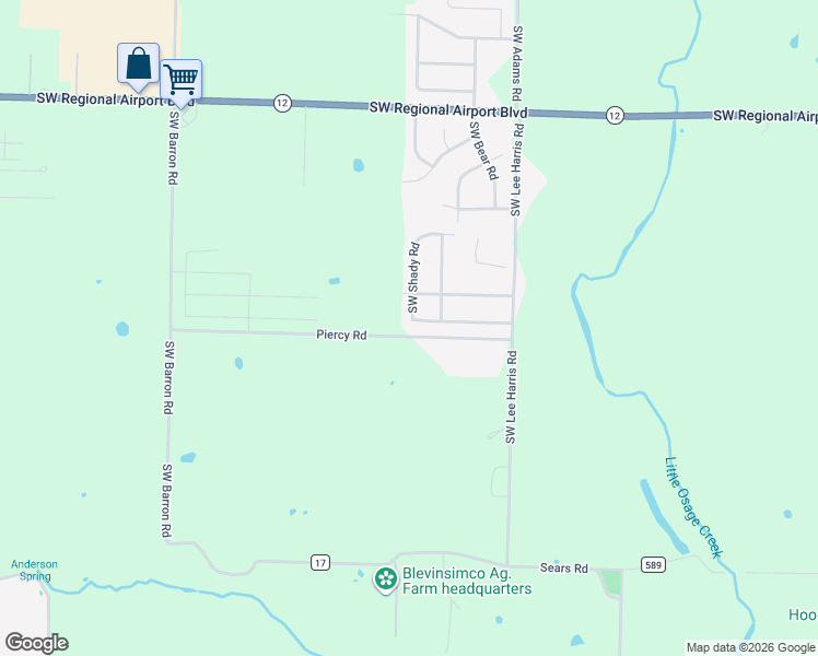 map of restaurants, bars, coffee shops, grocery stores, and more near 6411 Southwest Meadow Well Avenue in Bentonville