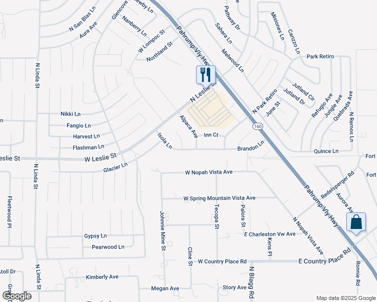 map of restaurants, bars, coffee shops, grocery stores, and more near 311 Isola Lane in Pahrump