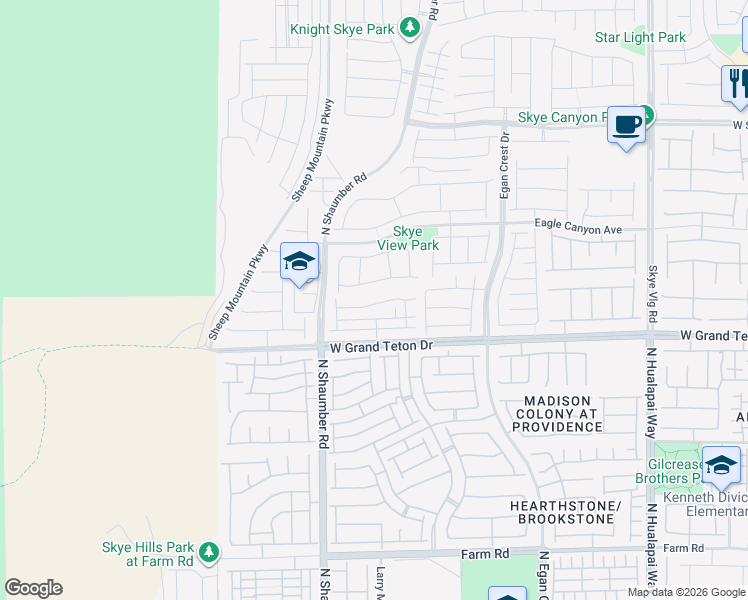 map of restaurants, bars, coffee shops, grocery stores, and more near 10636 Sariah Skye Avenue in Las Vegas
