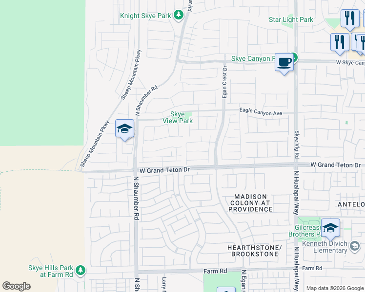 map of restaurants, bars, coffee shops, grocery stores, and more near 10484 Skye Night Avenue in Las Vegas