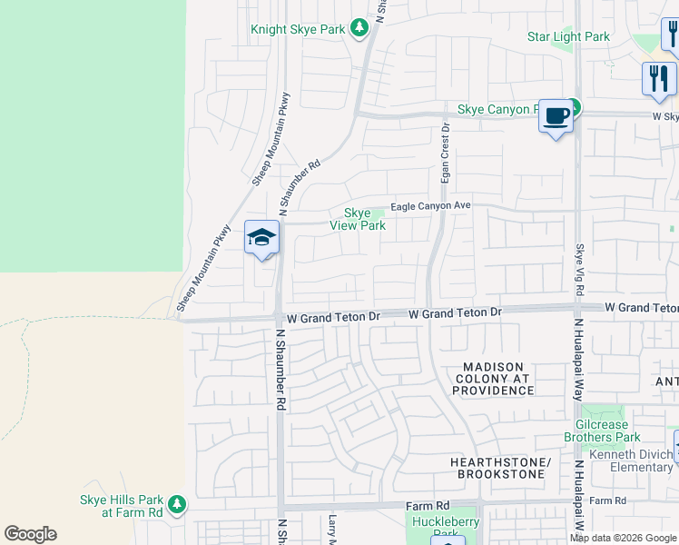 map of restaurants, bars, coffee shops, grocery stores, and more near 10582 Sariah Skye Avenue in Las Vegas