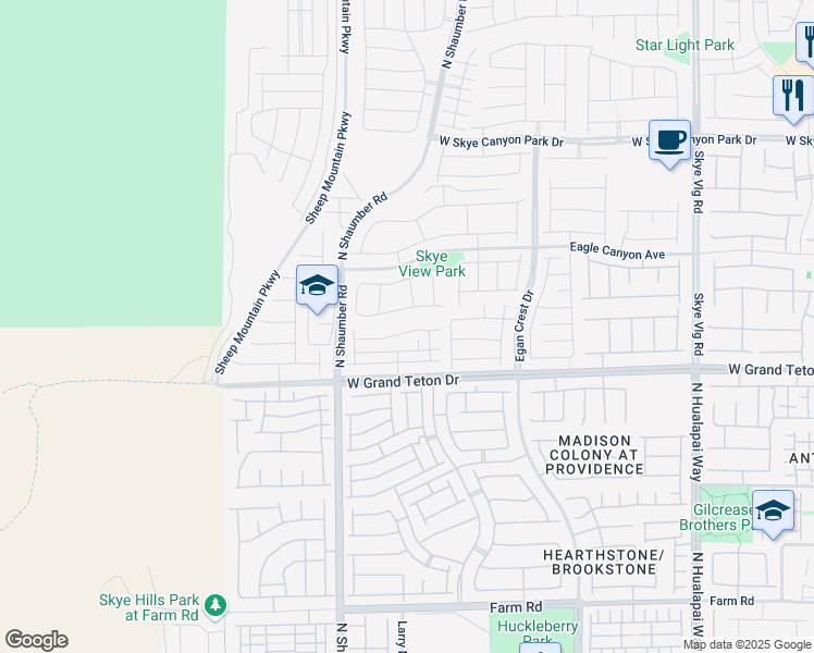 map of restaurants, bars, coffee shops, grocery stores, and more near 10582 Sariah Skye Avenue in Las Vegas