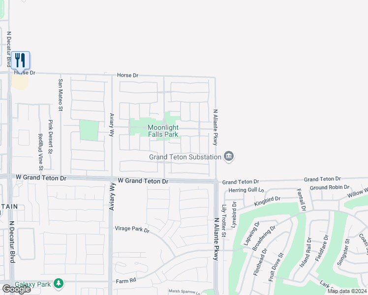 map of restaurants, bars, coffee shops, grocery stores, and more near 8116 Hamilton Falls Street in North Las Vegas